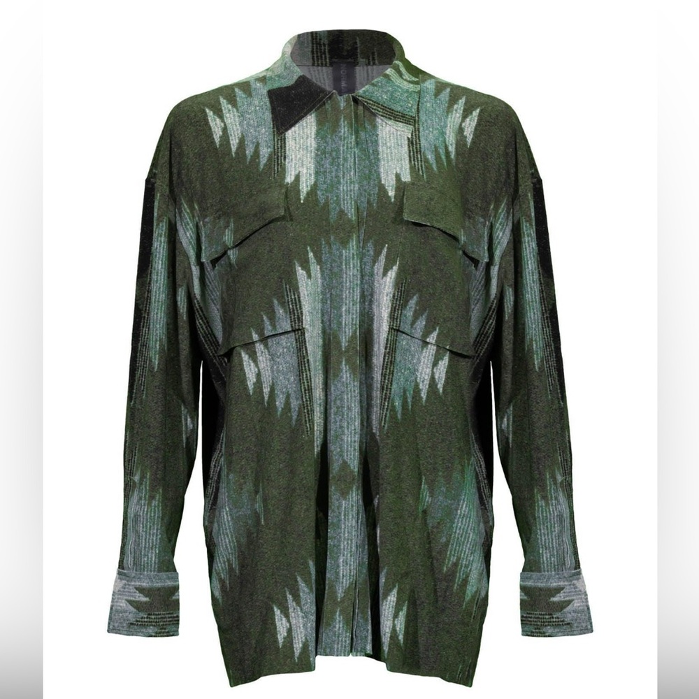 Norma Kamali Oversized Southwest Cargo Shirt Size Large